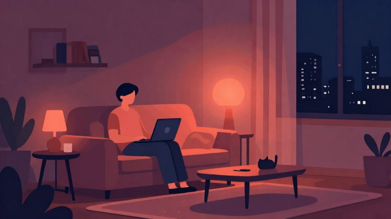 Illustration of a downloaded web image file being opened on a desktop computer