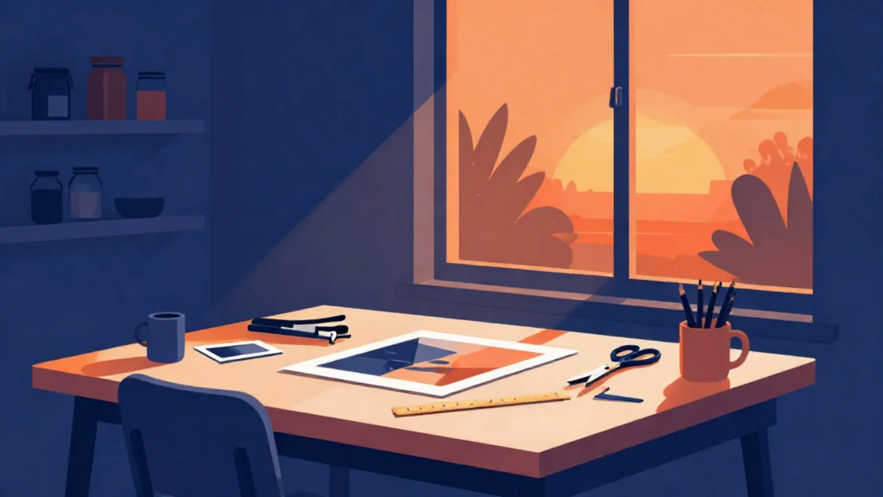 Illustration of a rectangular photo being cropped to a square on a laptop