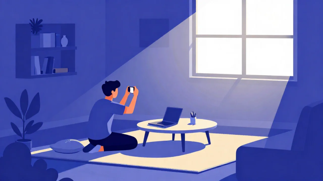 Illustration of a phone showing a photo being framed for a social media feed